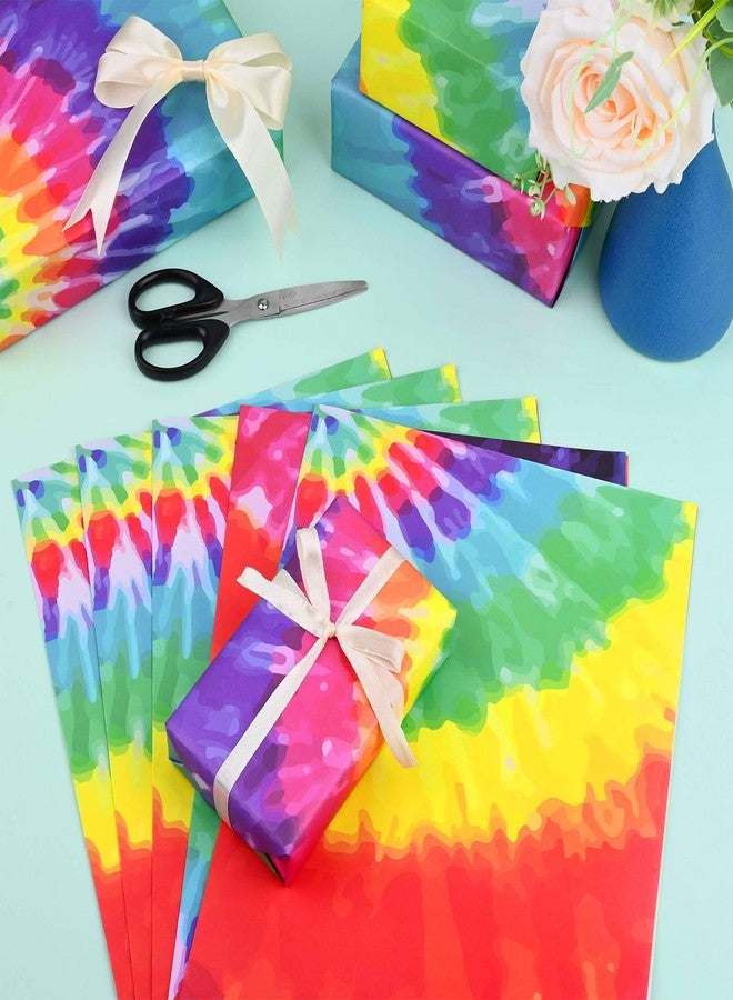 Bolsome Colorful Tie Dye Wrapping Paper Rainbow Gift Wrap Paper for Birthday Christmas Baby Shower DIY Craft, 19.7 x 27.6'', Folded Flat, 12 Sheet - Image 4
